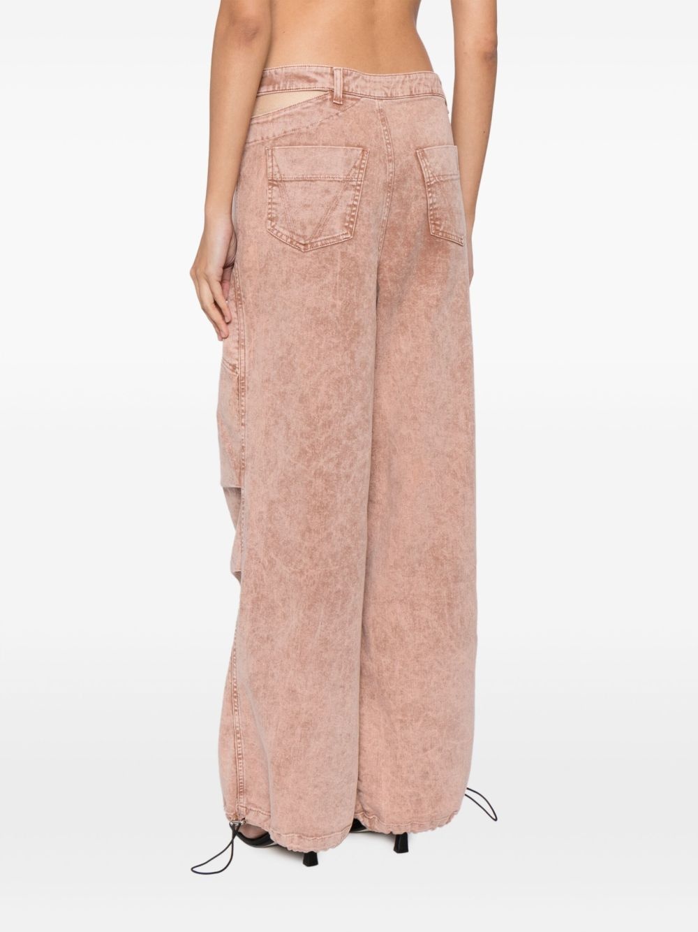 asymmetric-waistband wide-leg jeans - 4