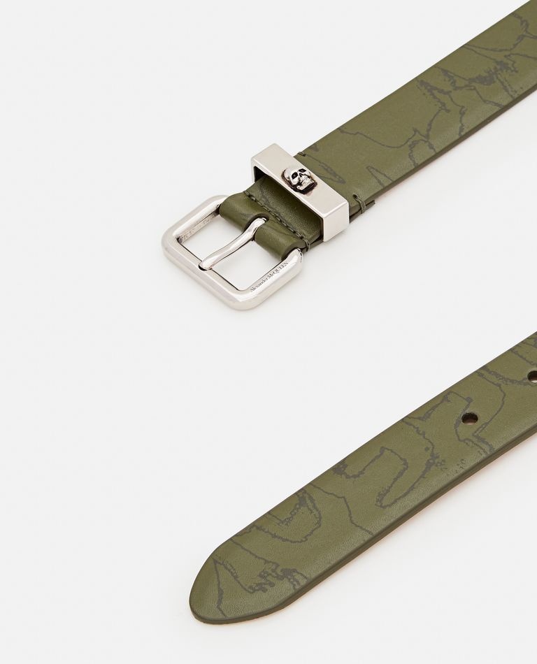SKULL LOOP LEATHER BELT - 3