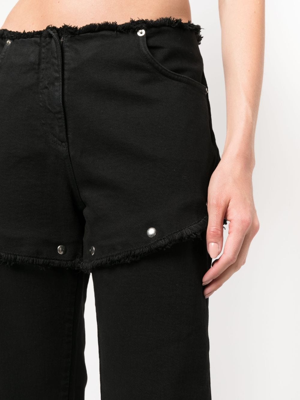 Snap Off frayed straight-leg jeans - 5