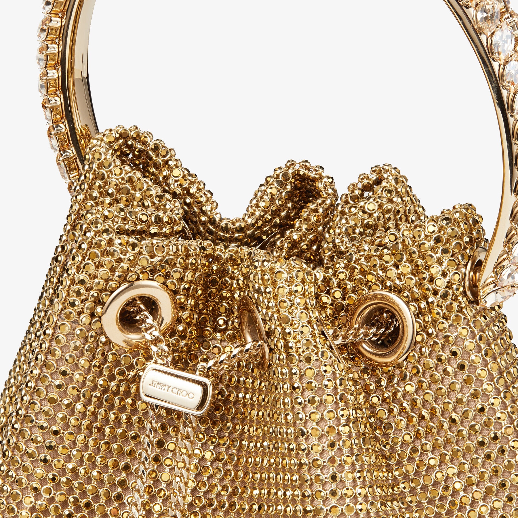Bon Bon
Gold Satin Crystal Mesh Bag with Crystal Handle - 7