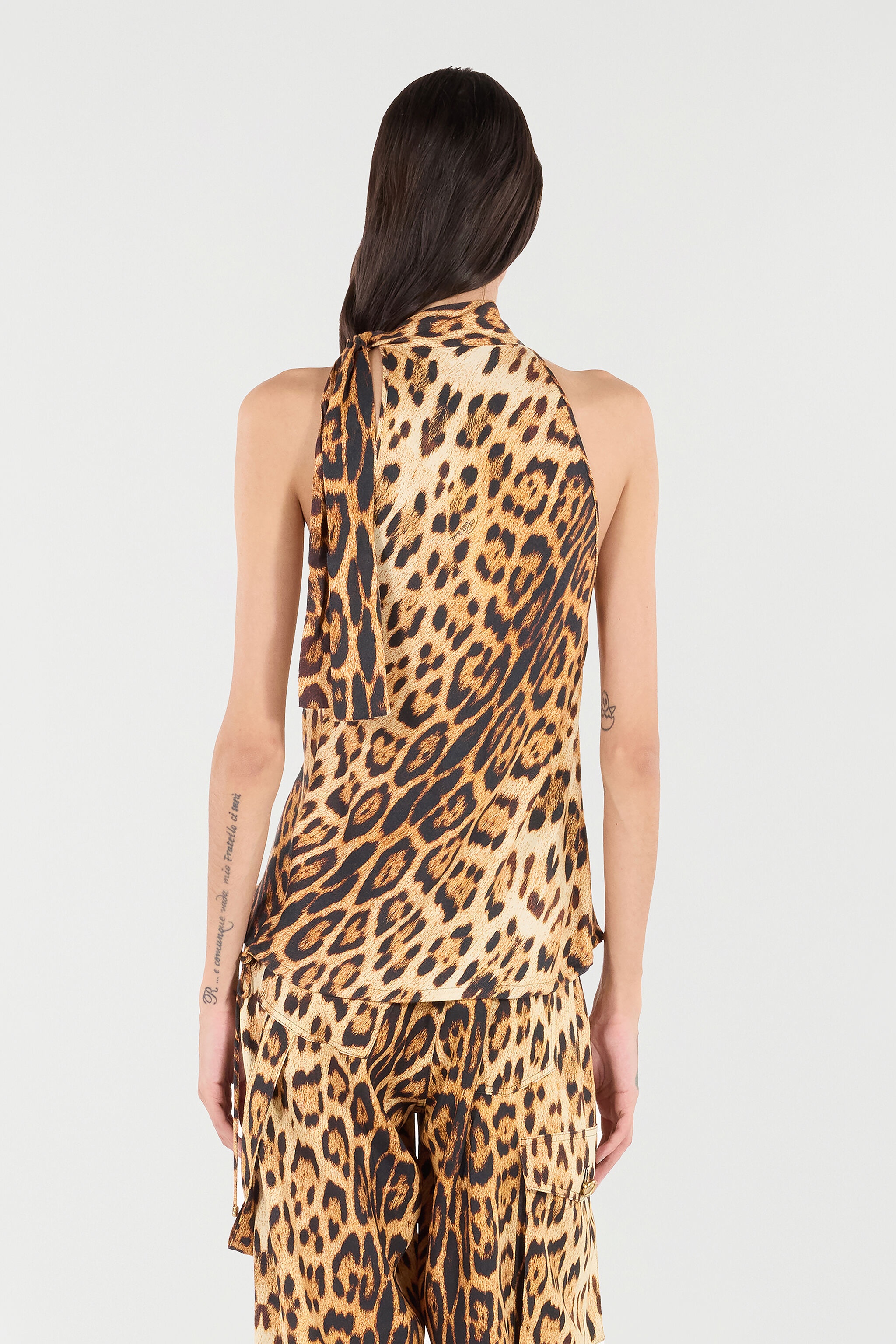 Halter Top with Jaguar Skin Print - 4