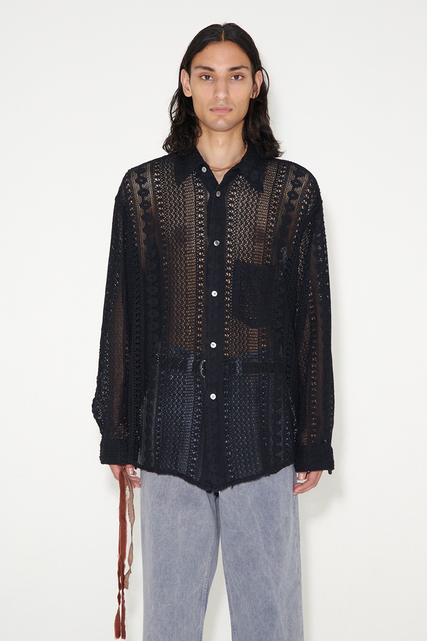 Coco Shirt Black Cotton Crochet | Our Legacy - 2