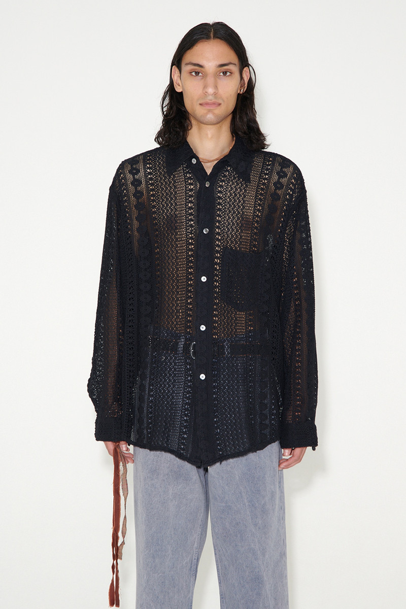 Our Legacy Coco Shirt Black Cotton Crochet | Our Legacy outlook