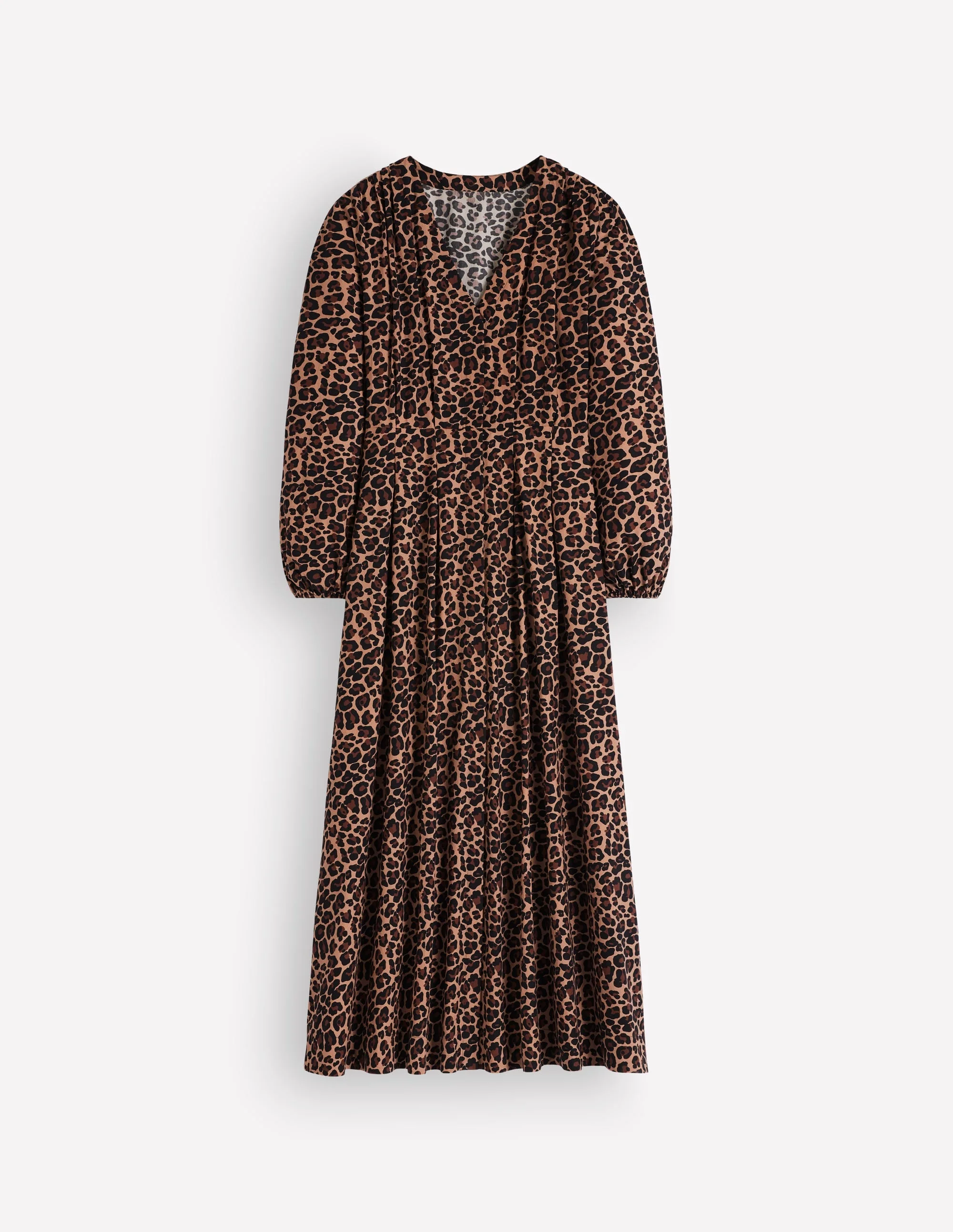 Nicola Cotton Midi Dress-Camel, Animal Fields - 1