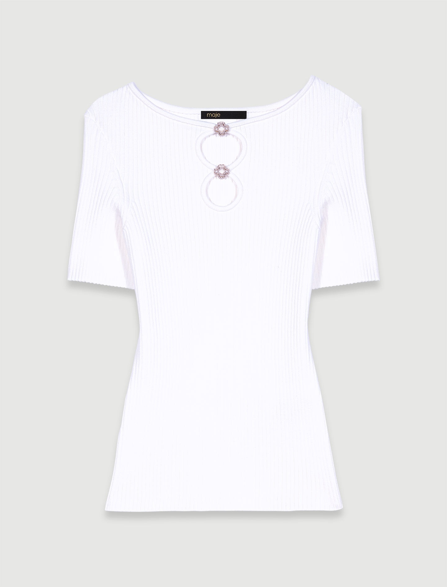 Cutaway knit top with jewellery - 1