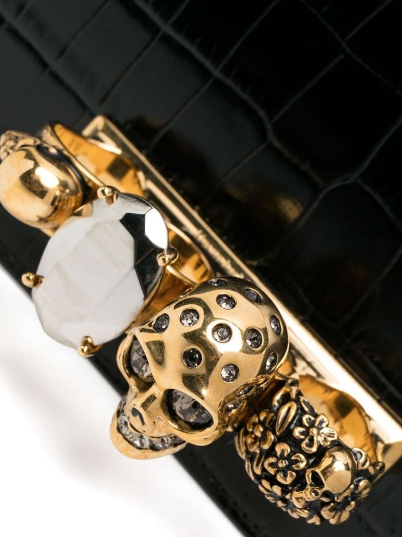 ring-hardware crocodile-effect shoulder bag - 5