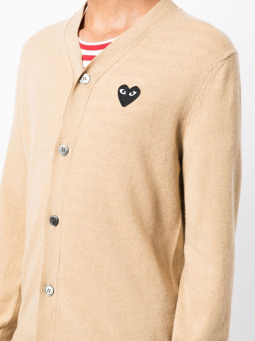 heart logo patch cardigan - 5