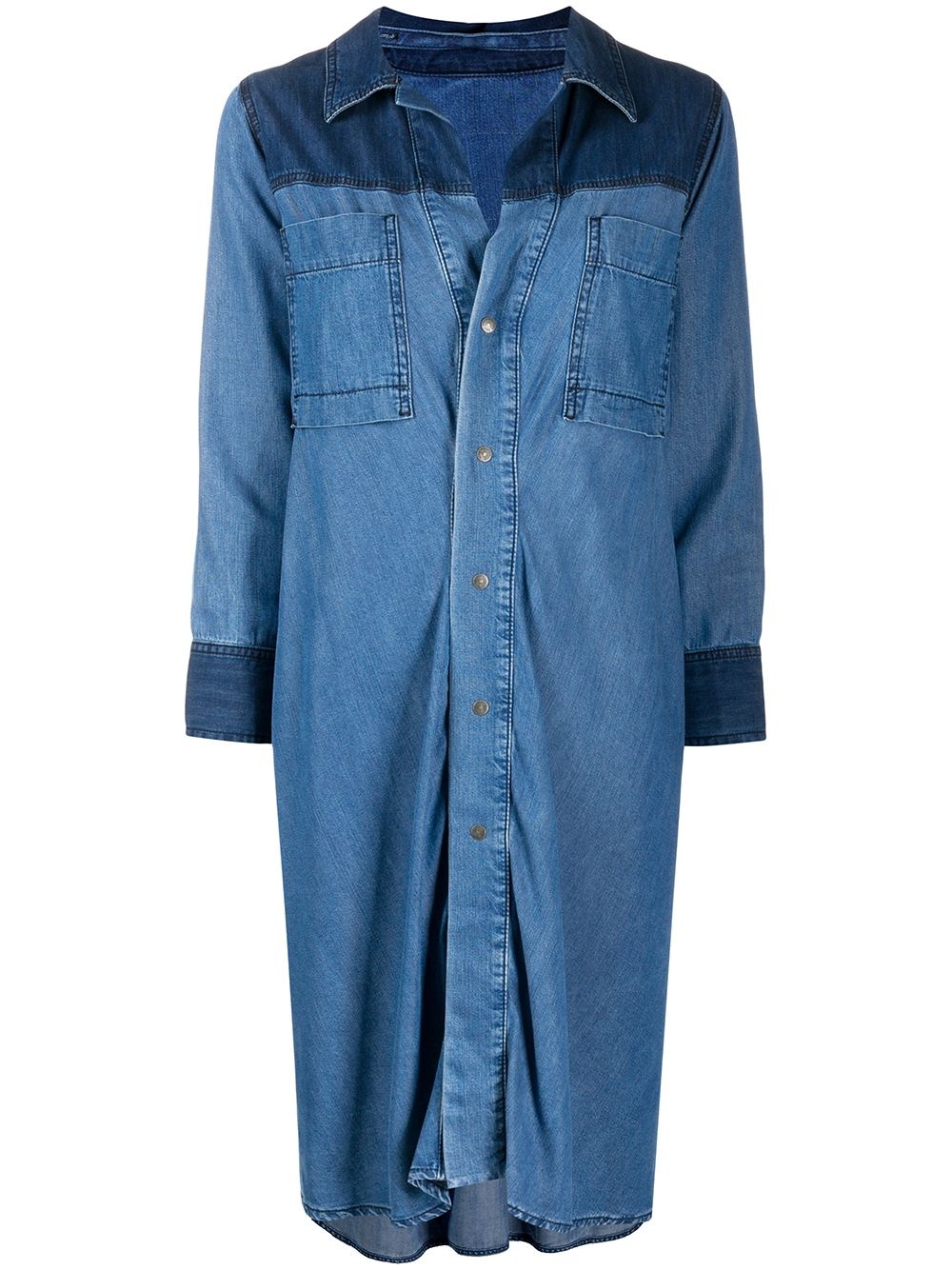 tie-waist denim shirt-dress - 1