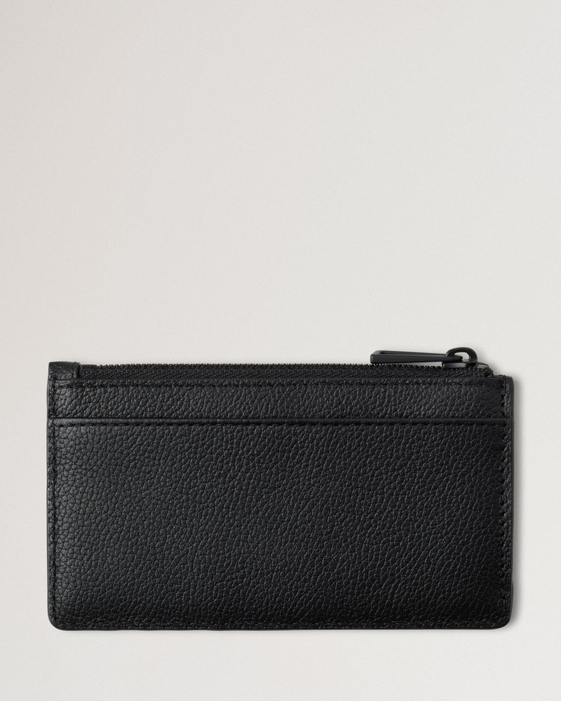Mulberry Farringdon Long Zipped Credit Card Holder Black Small Pebble Grain outlook