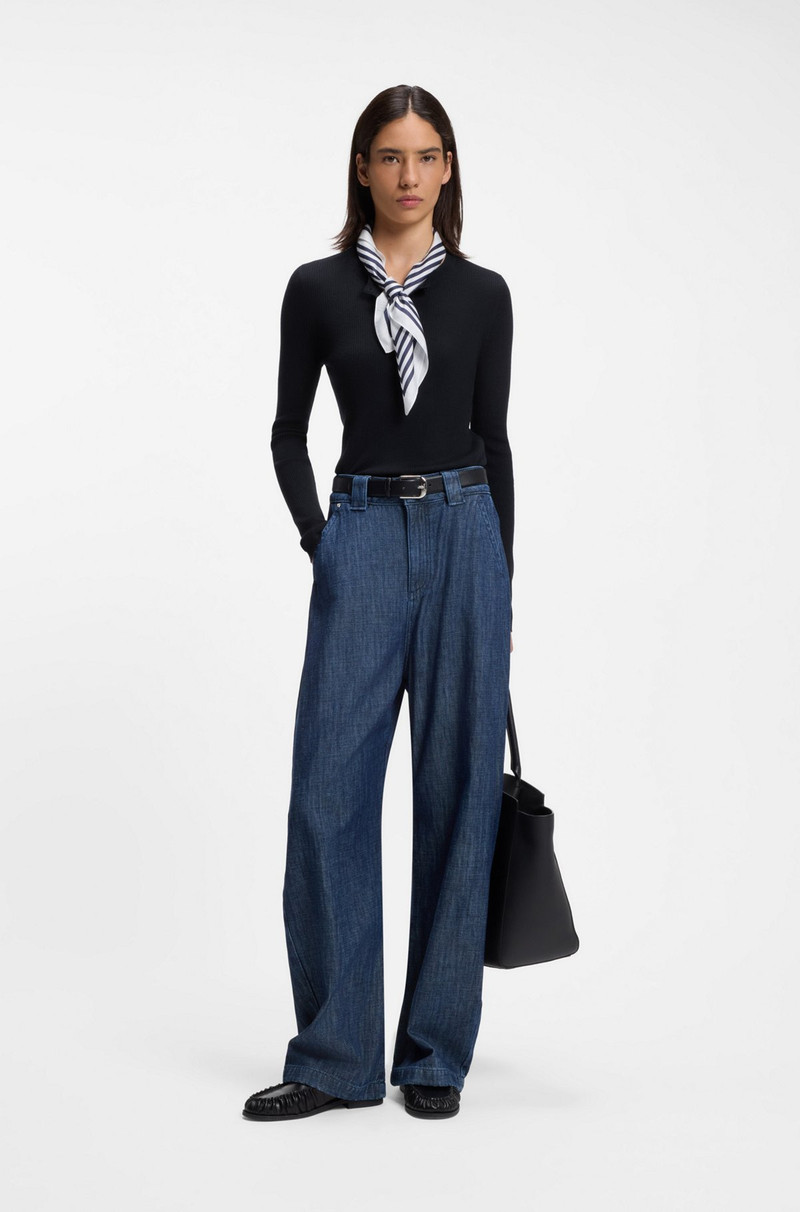 BOSS MERINO WOOL SWEATER WITH HENLEY NECKLINE outlook