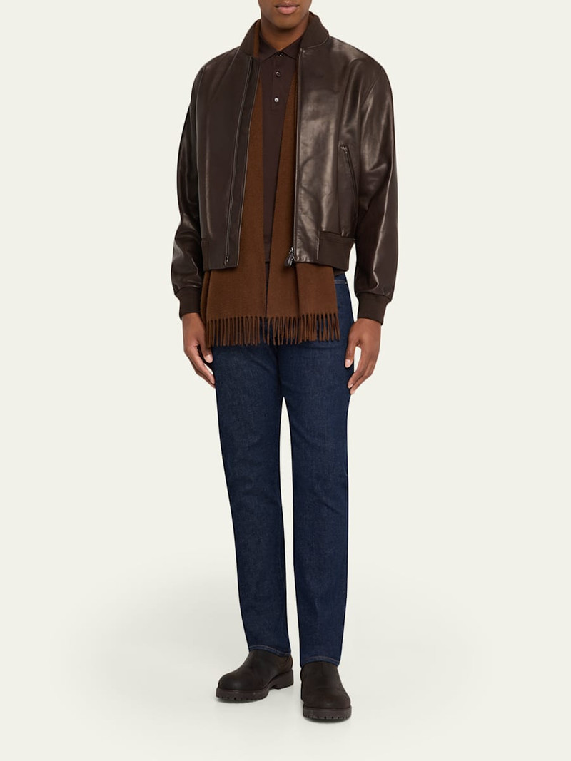 Loro Piana Men's Loro Island Cotton Giza Long-Sleeve Polo Shirt outlook