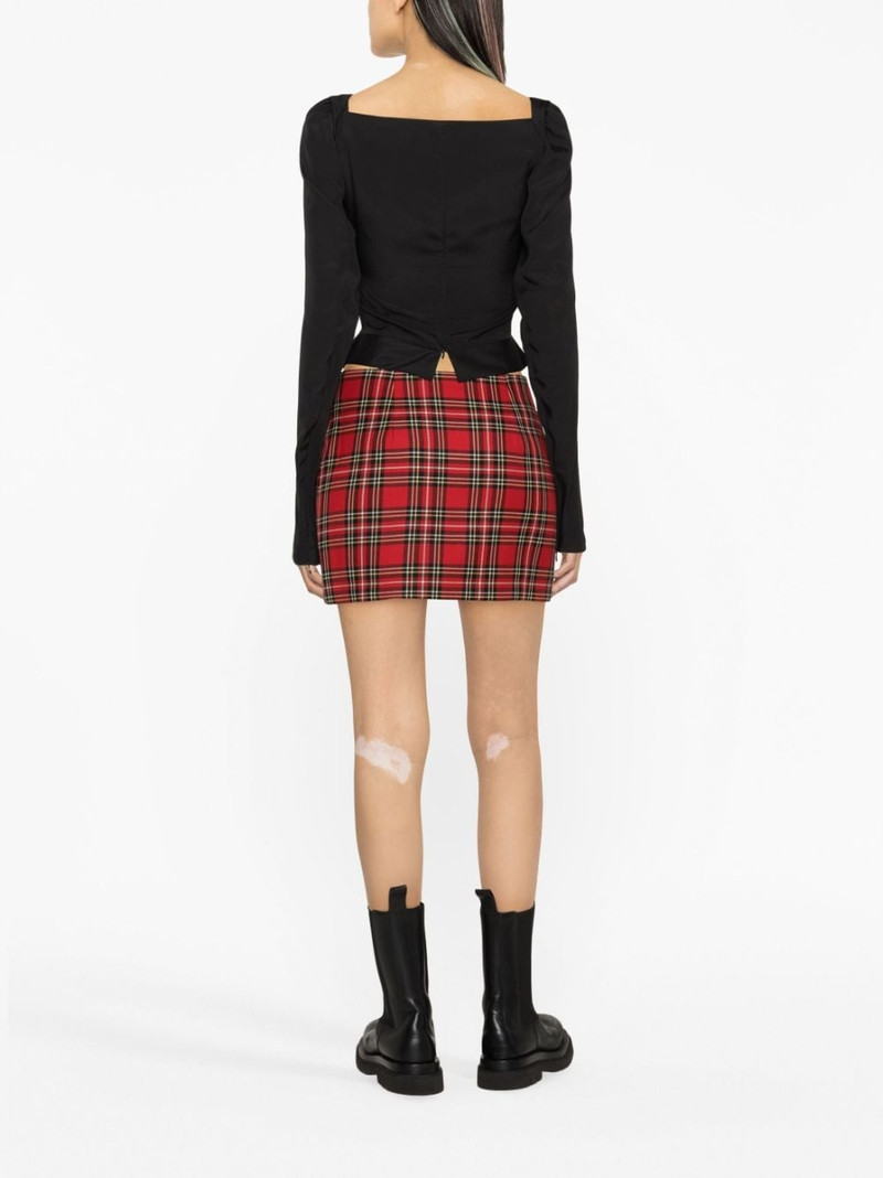 plaid-check wool skirt 3