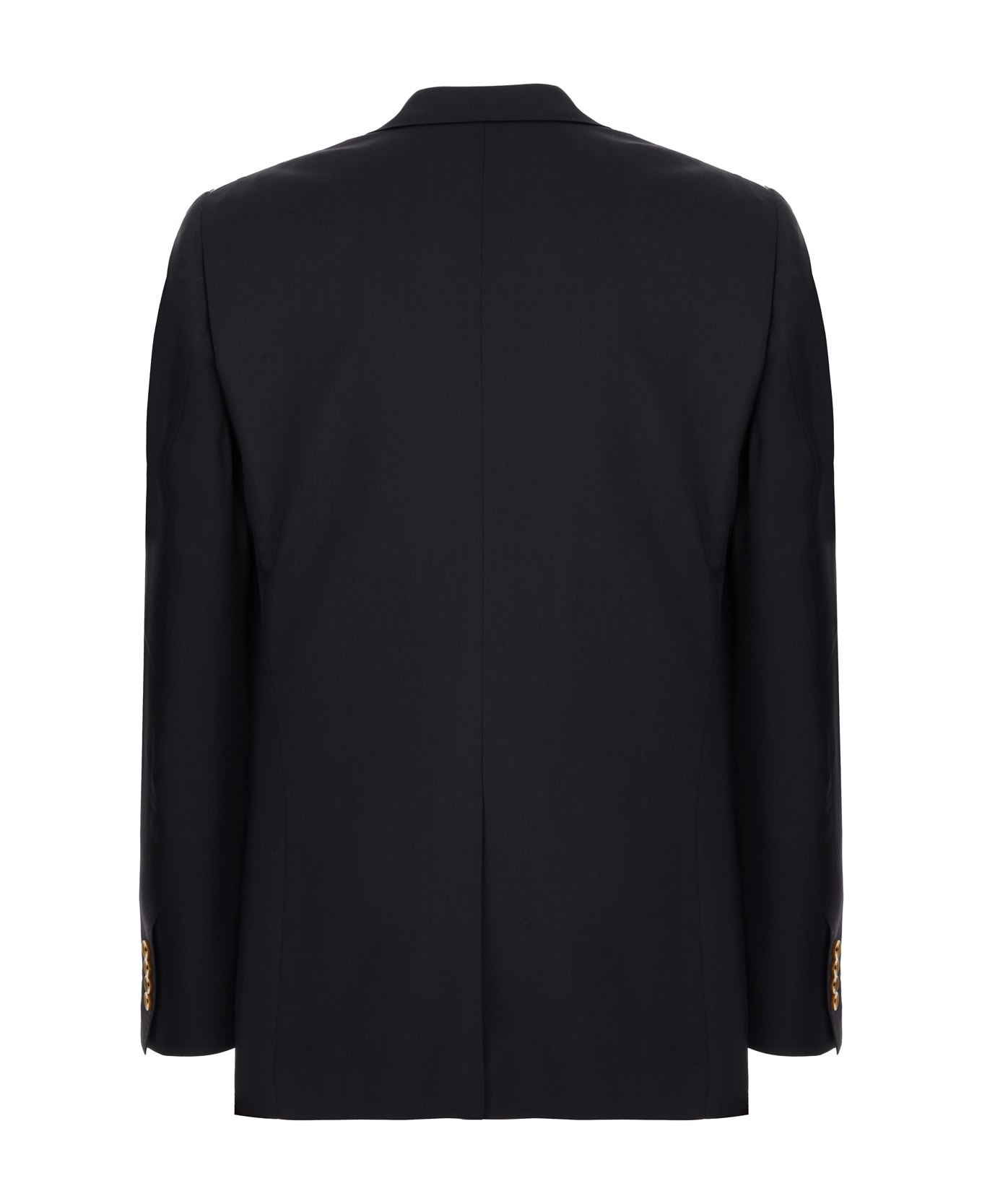 Navy Blue Stretch Wool Blazer - 2