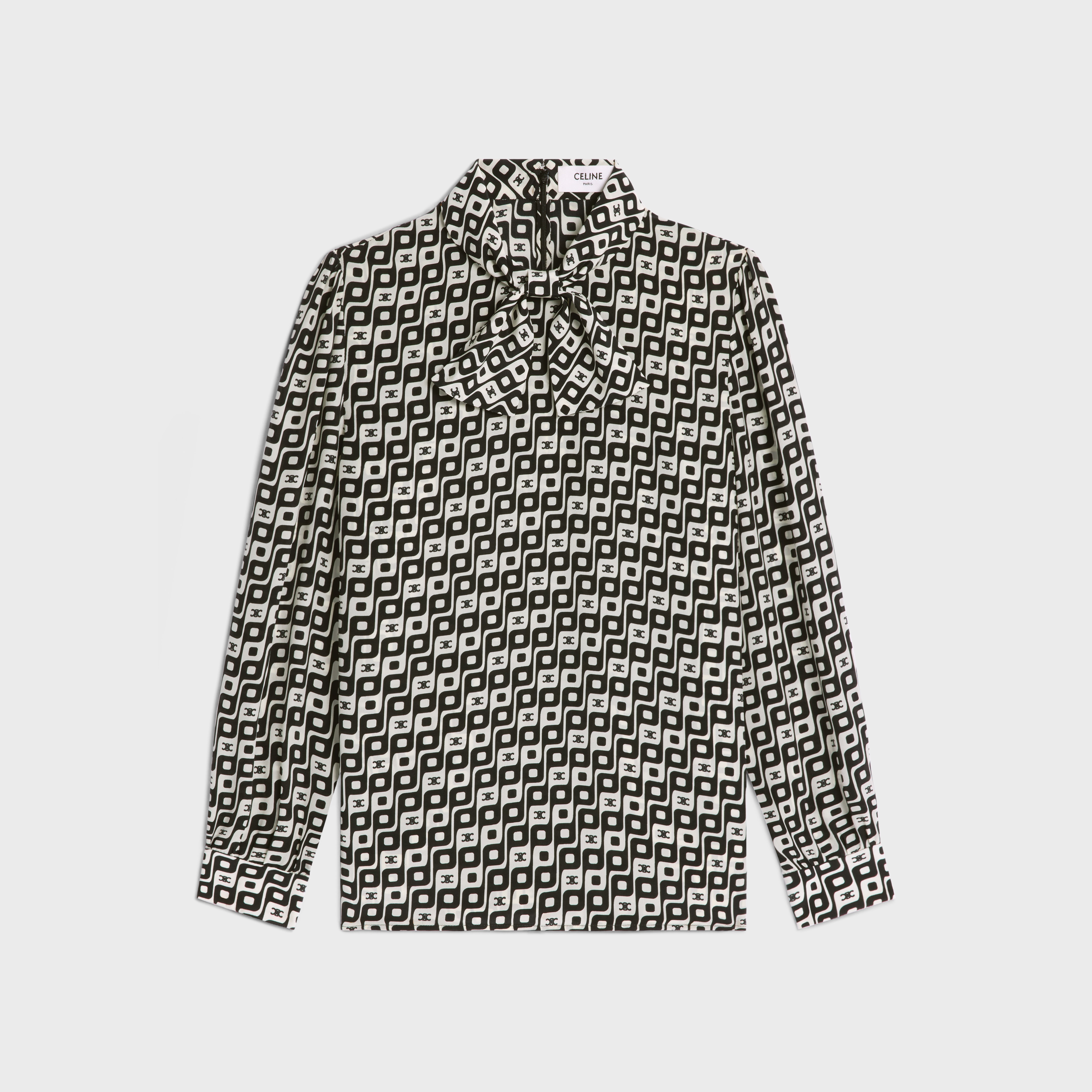 lavaliere blouse with bow in silk - 1