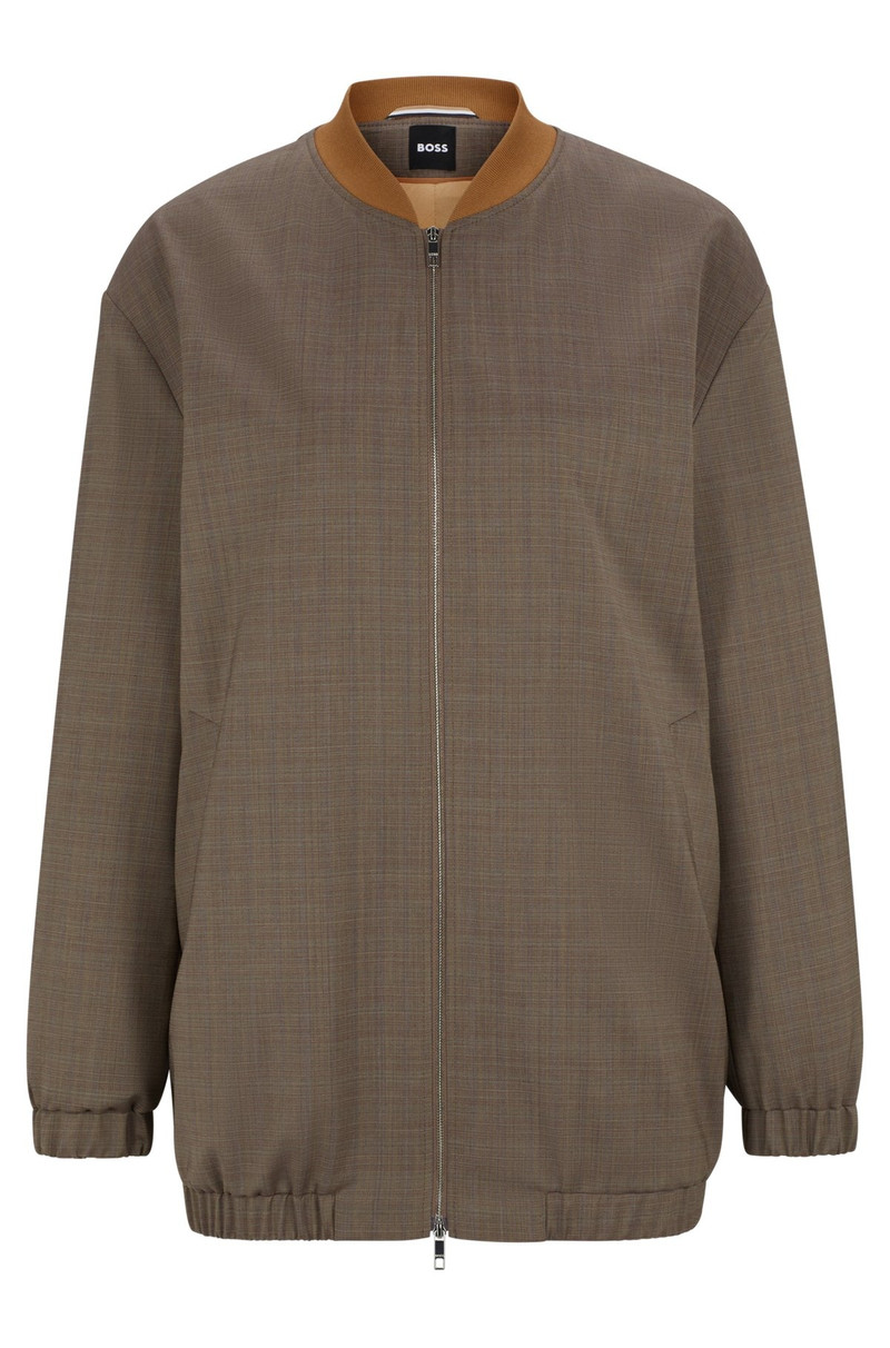 ZIP-UP JACKET IN MELANGE VIRGIN WOOL 1