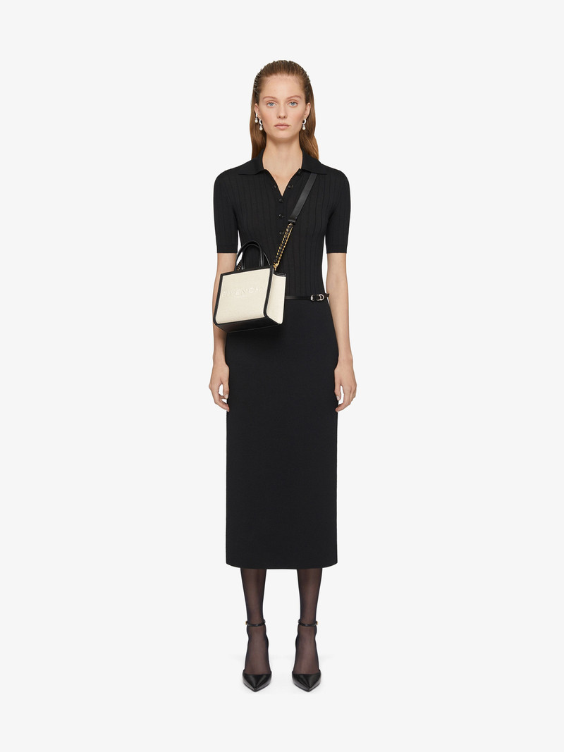 Givenchy MINI G TOTE SHOPPING BAG IN CANVAS AND LEATHER outlook