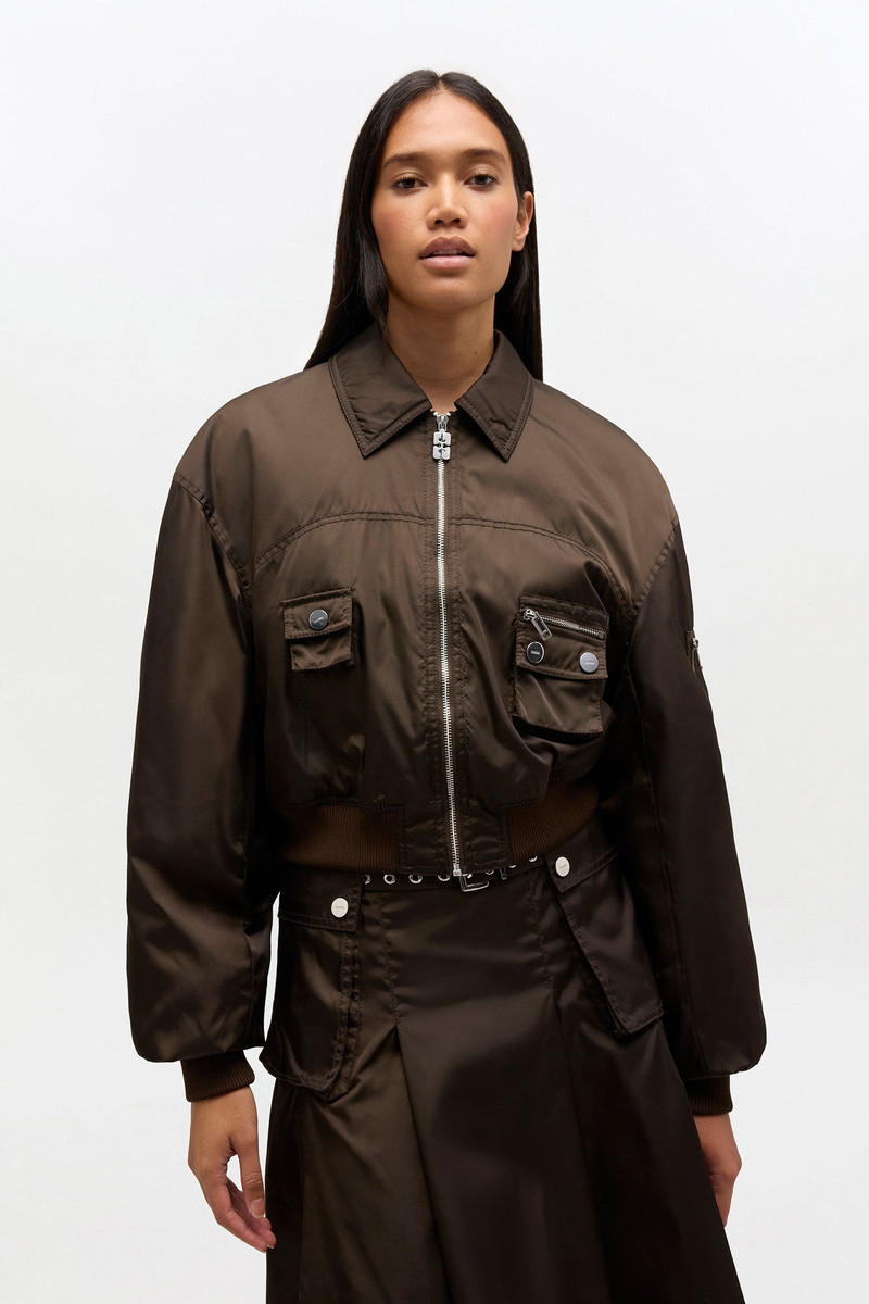 GANNI DUCHESSE NYLON BOMBER JACKET outlook