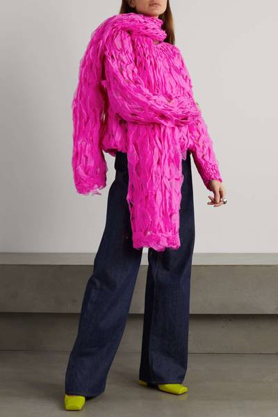 Dries Van Noten Braided silk-organza scarf outlook