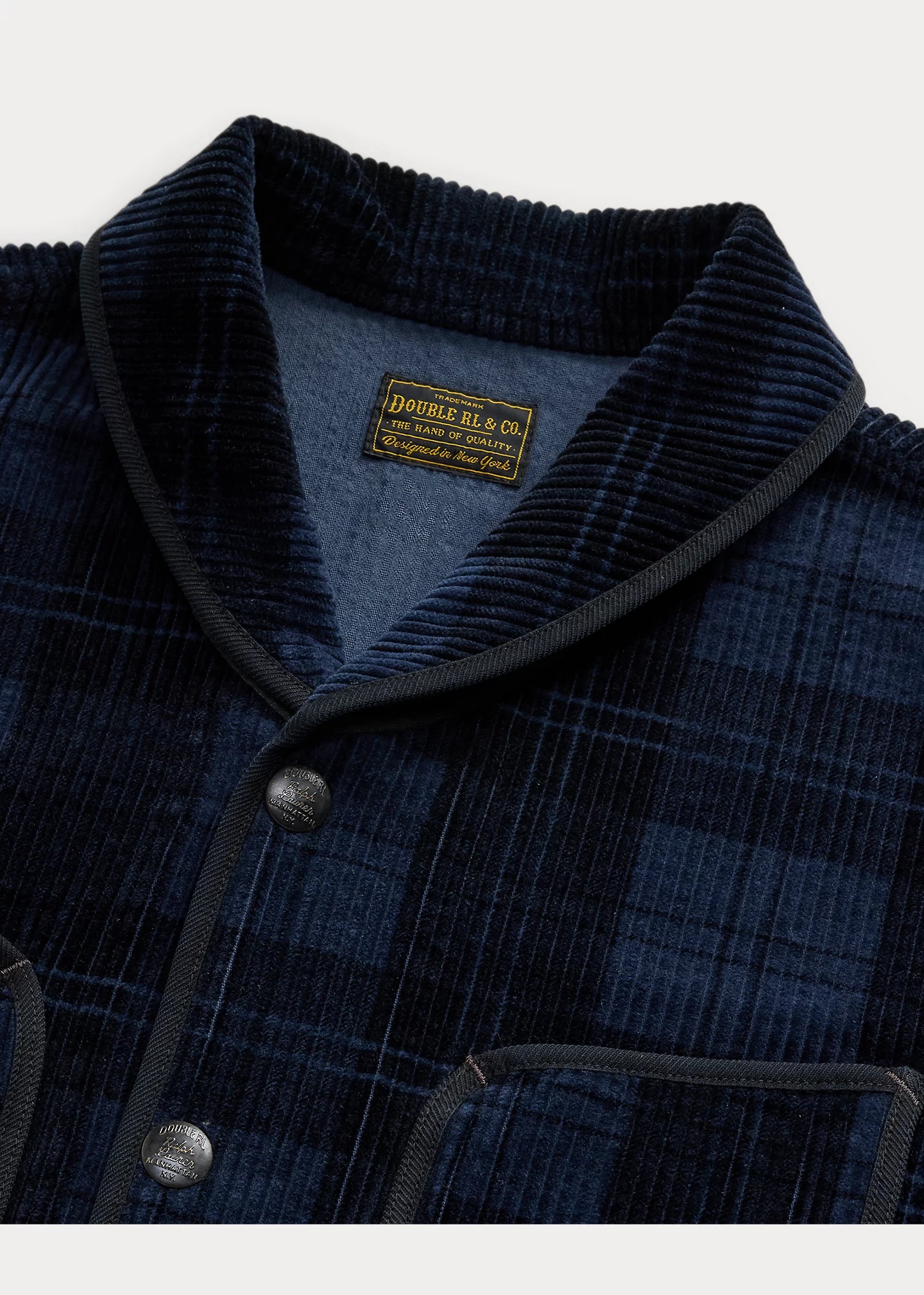 Plaid-Print Corduroy Jacket - 3