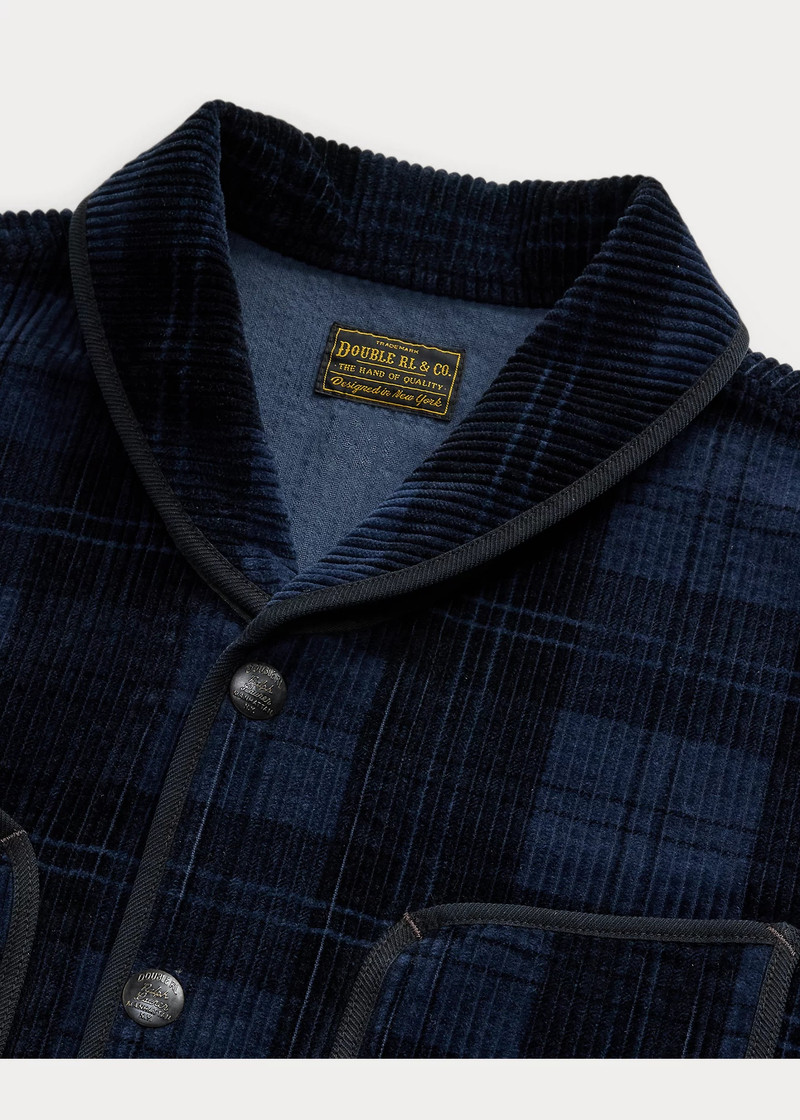 Plaid-Print Corduroy Jacket 3