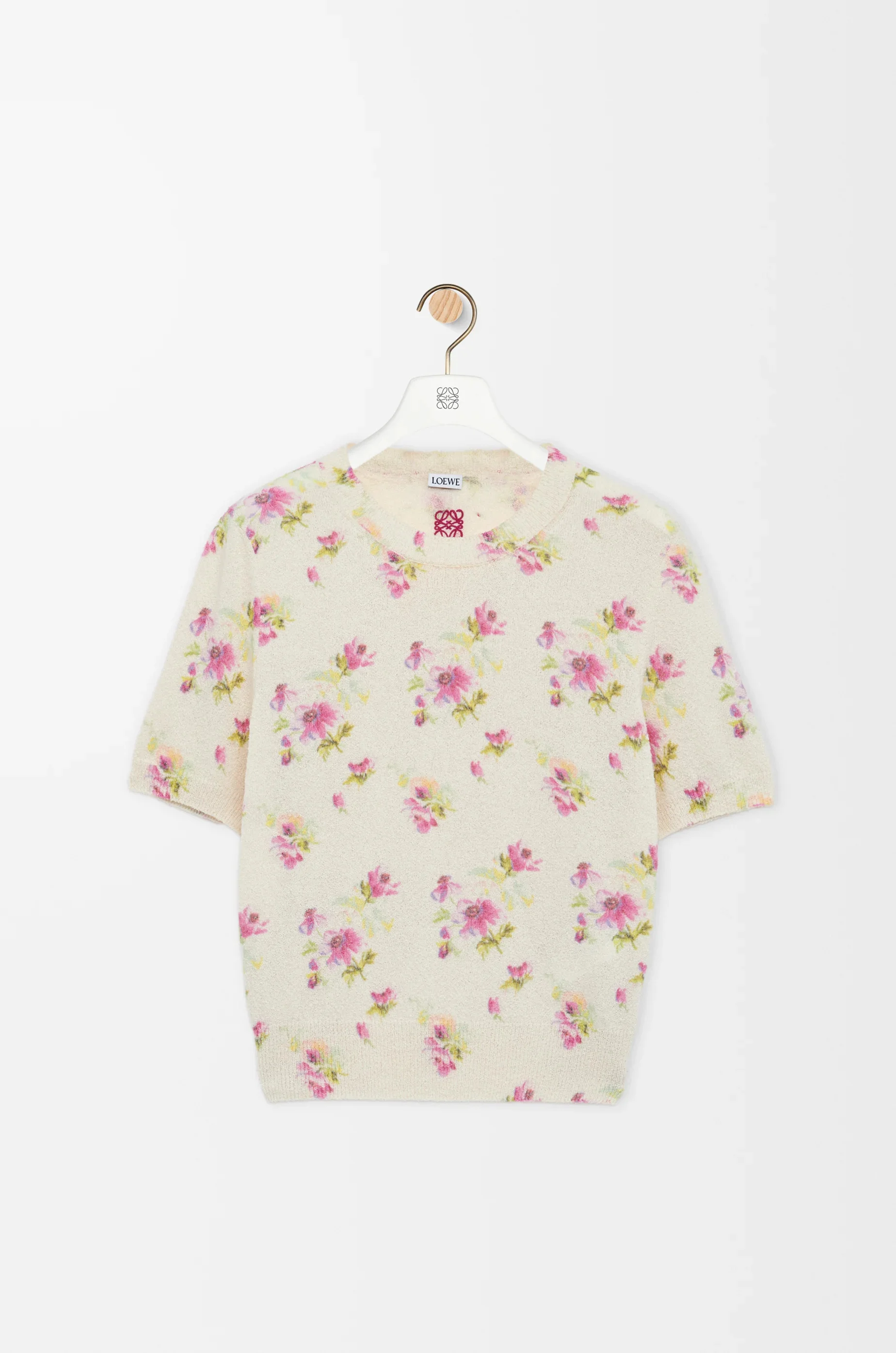 Short sleeve sweater in cotton blend - 1