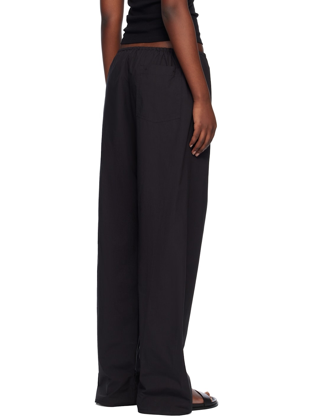 Black Drawcord Trousers - 3