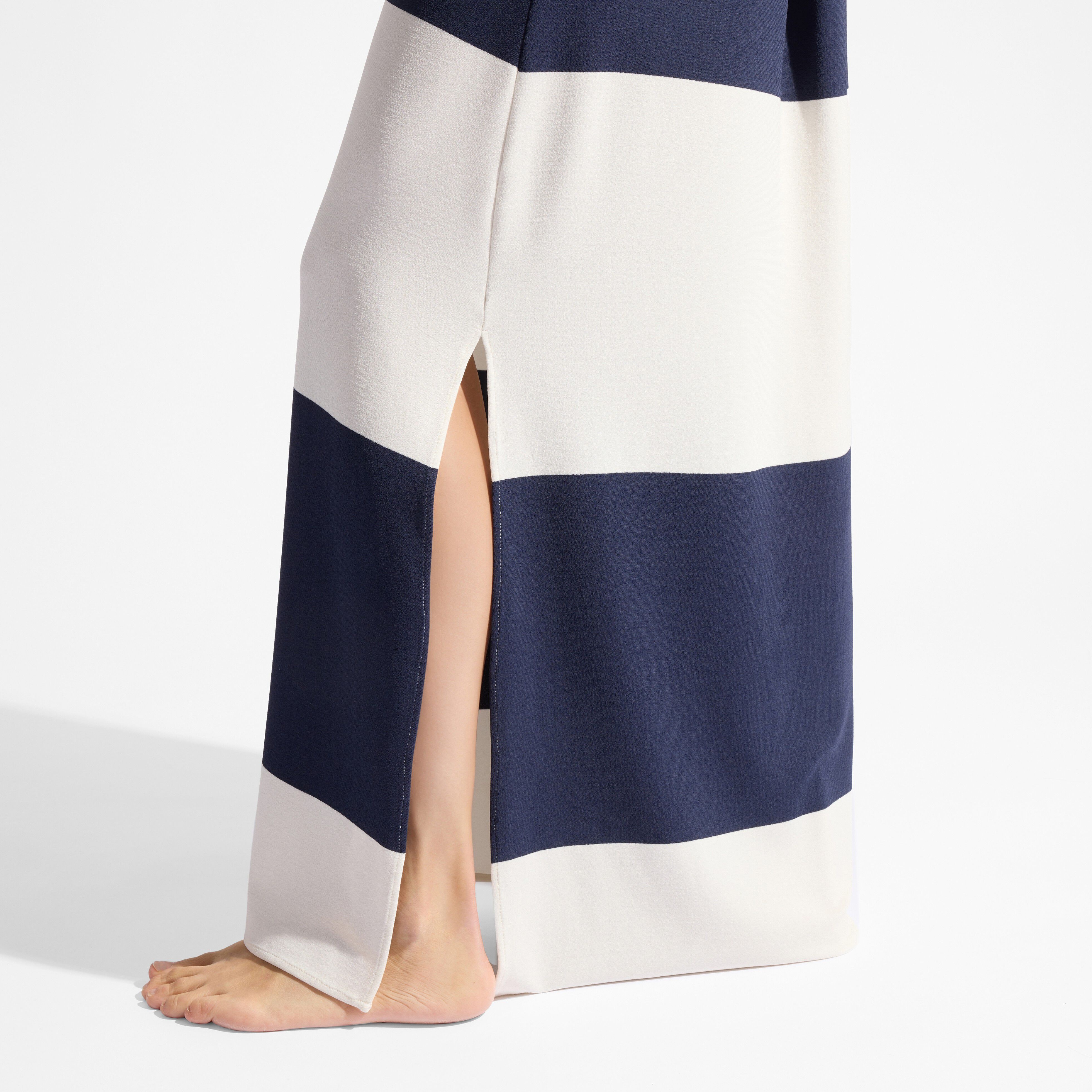 Women Viscose Jersey Maxi Striped Open-Back Dress - 5