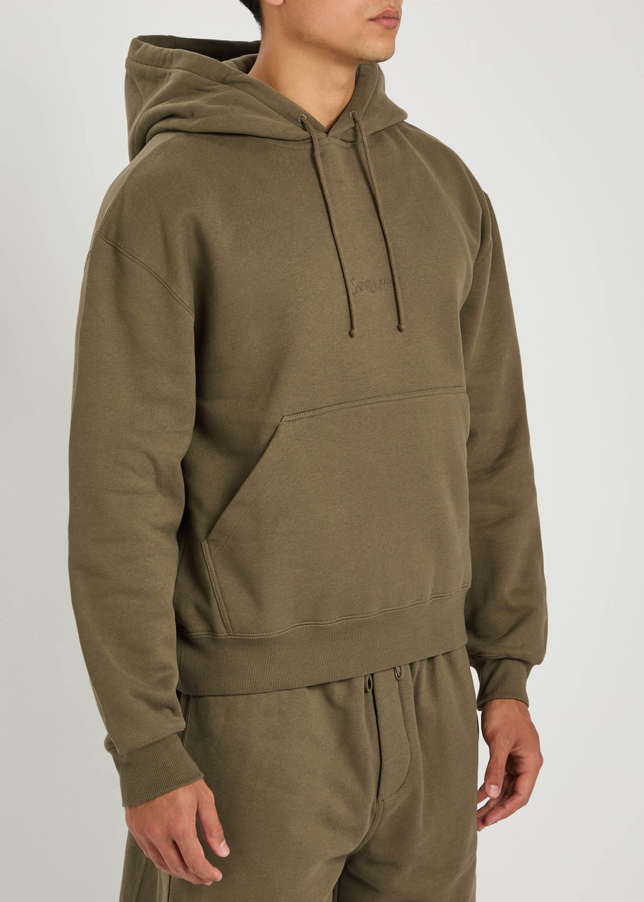 Saint Laurent Logo-embroidered Hooded Cotton Sweatshirt - 2