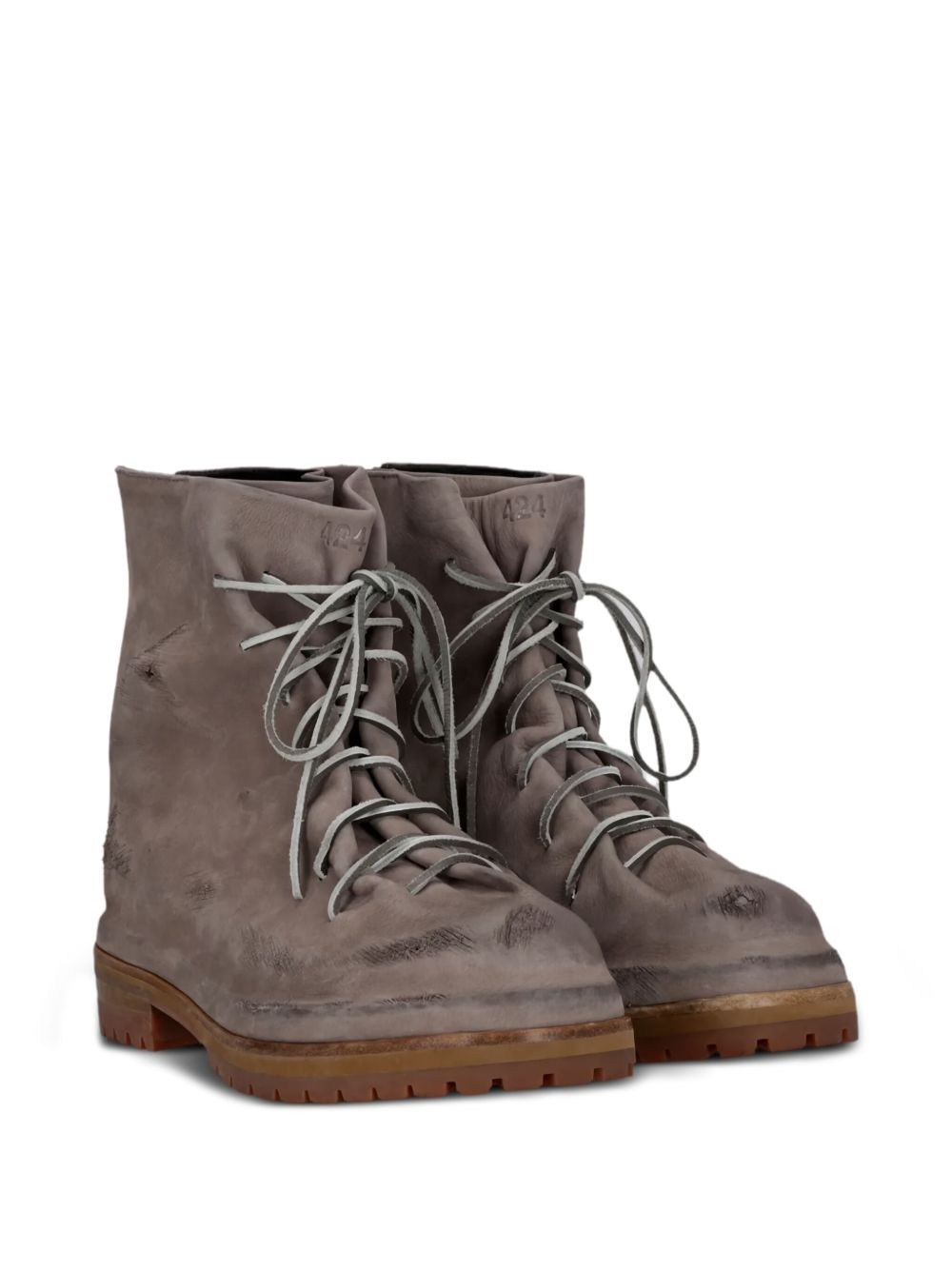 distressed leather boots - 2