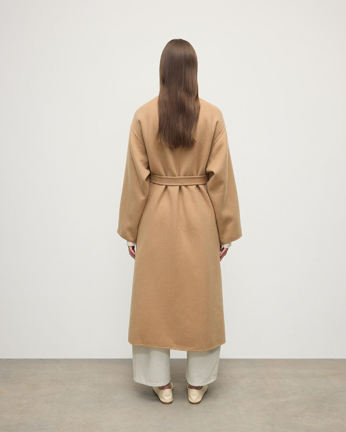 Camel Cashmere Wrap Coat - 4