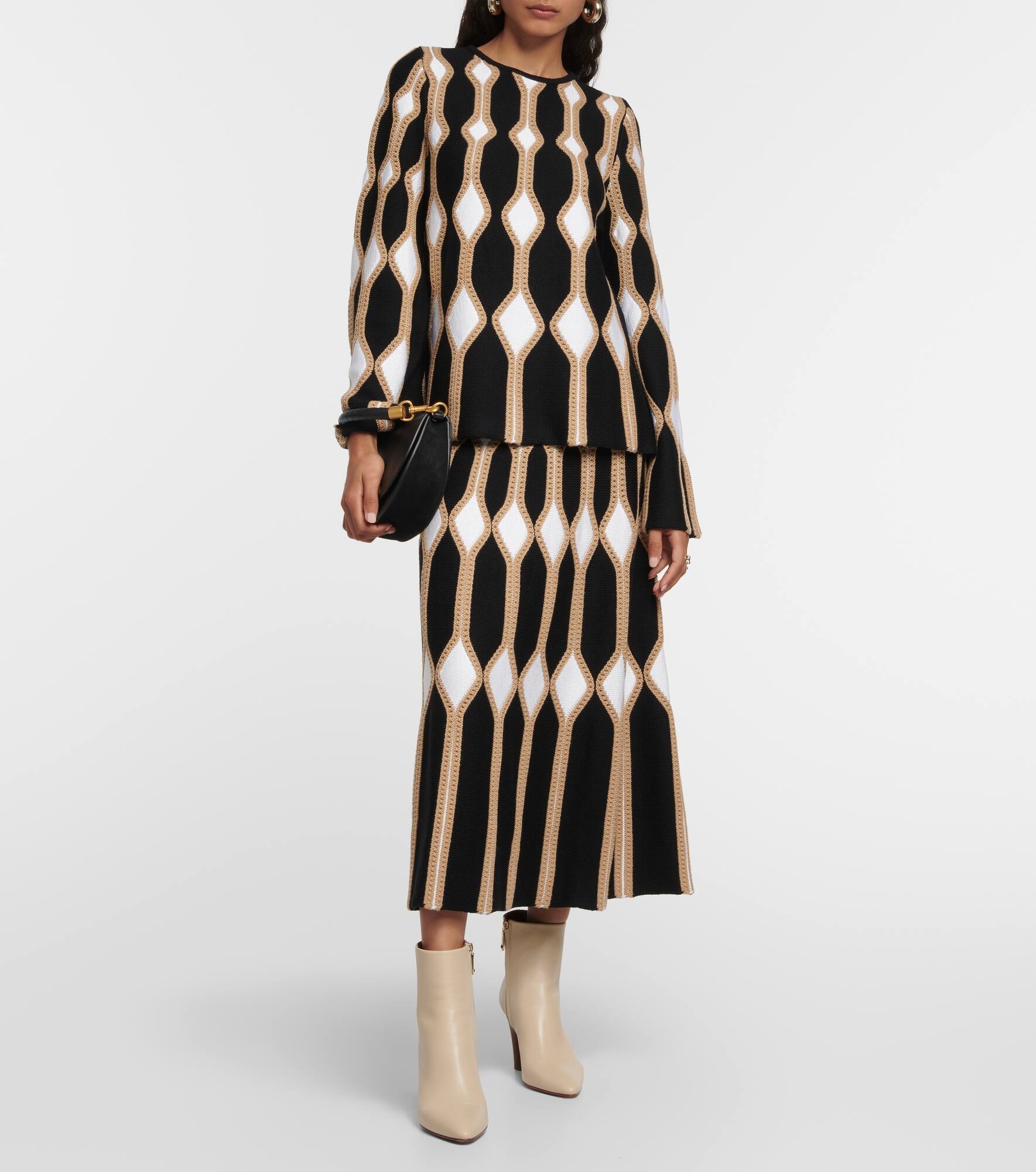 Intarsia wool and silk sweater - 2