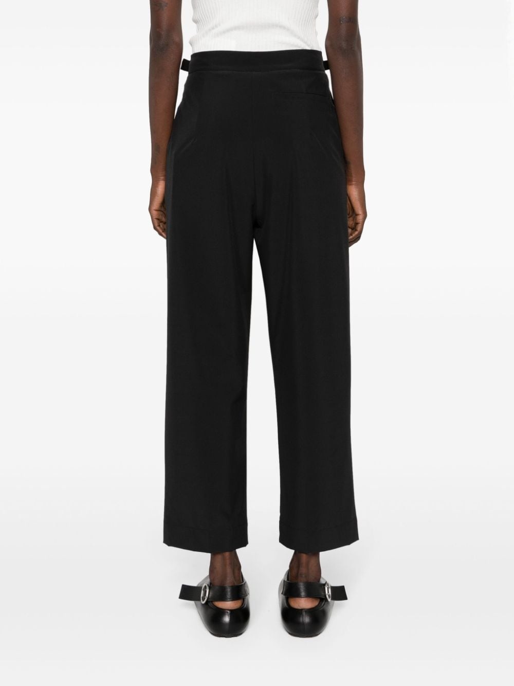 buckle-detailed straight trousers - 4