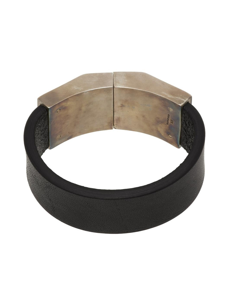 Parts of Four Silver & Black Narrow Box Lock Bracelet outlook