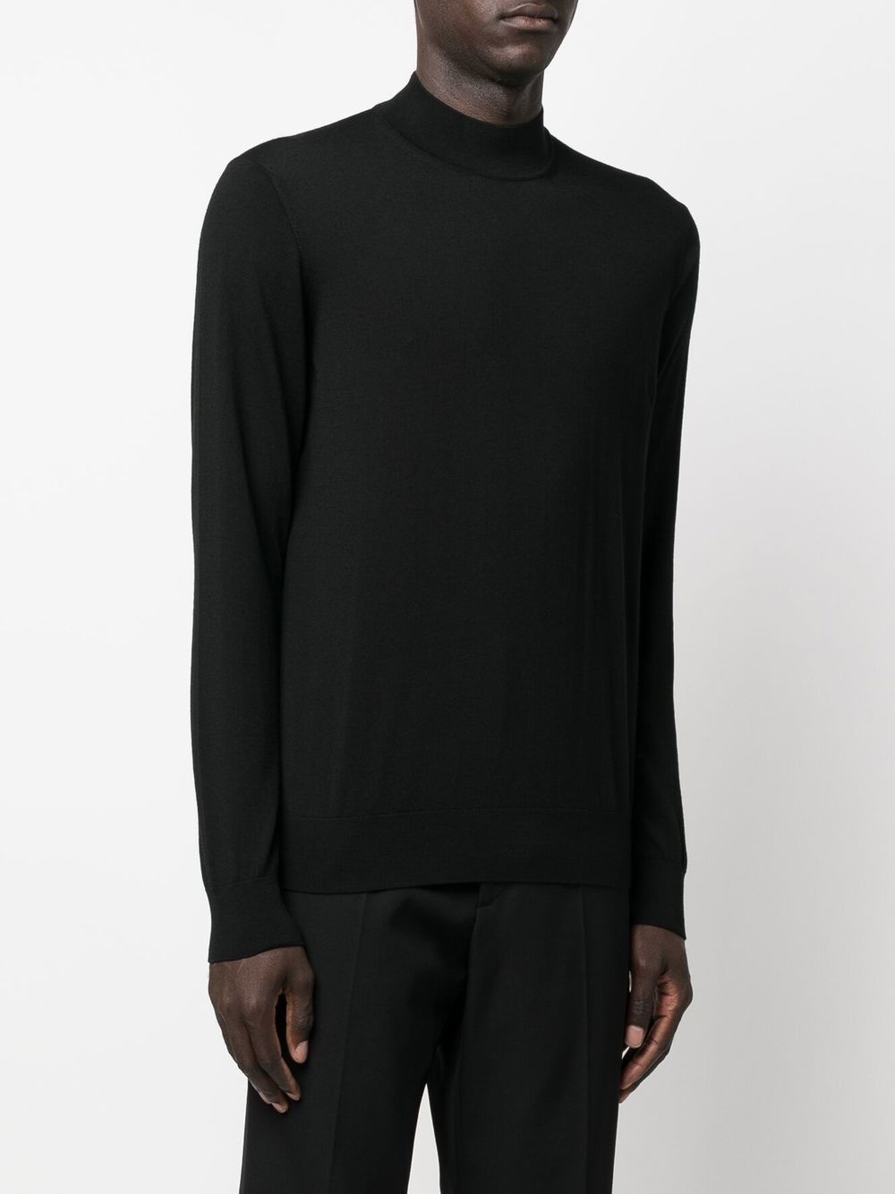 mock-neck virgin wool jumper - 3