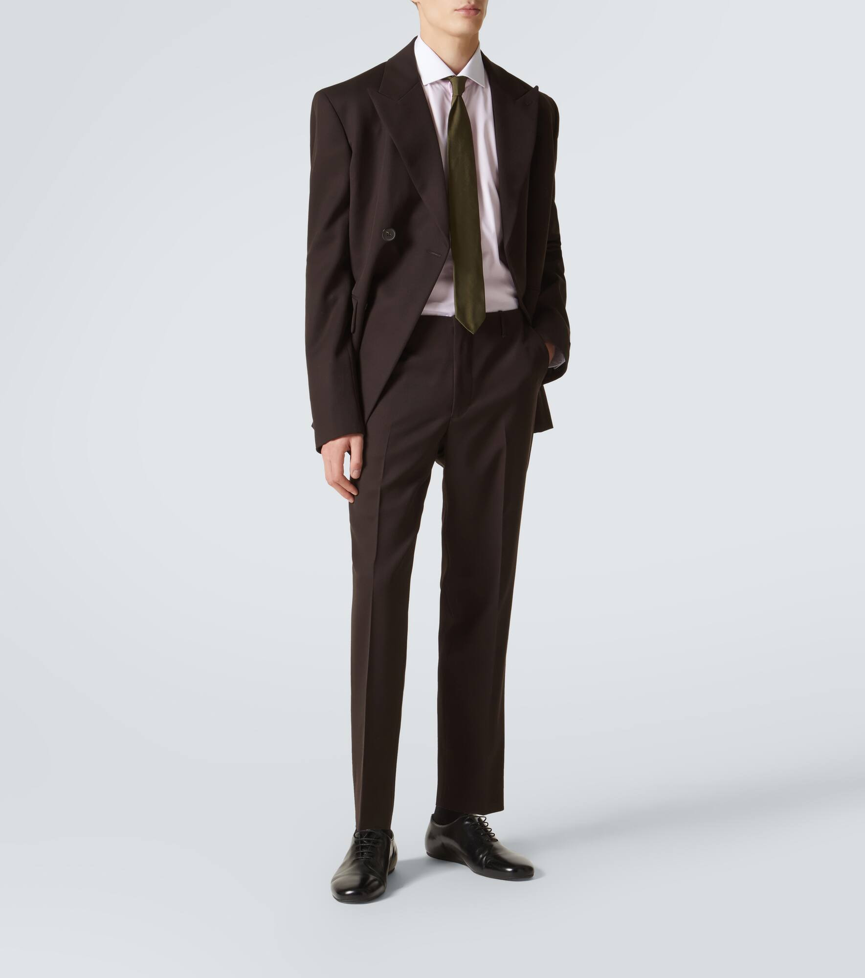 Wool gabardine suit pants - 2