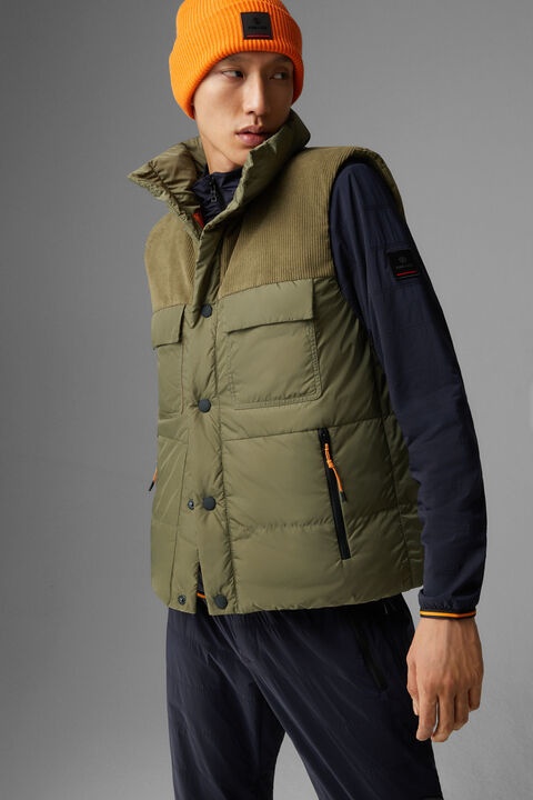 Duke Quilted gilet in Olive green - 2