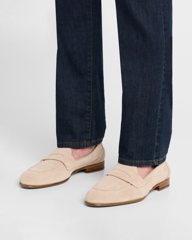 Brioni Men's Suede Penny Loafers outlook