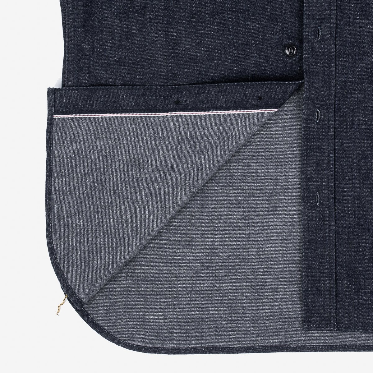 IHSH-351-IND 10oz Selvedge Denim Work Shirt - Indigo - 13