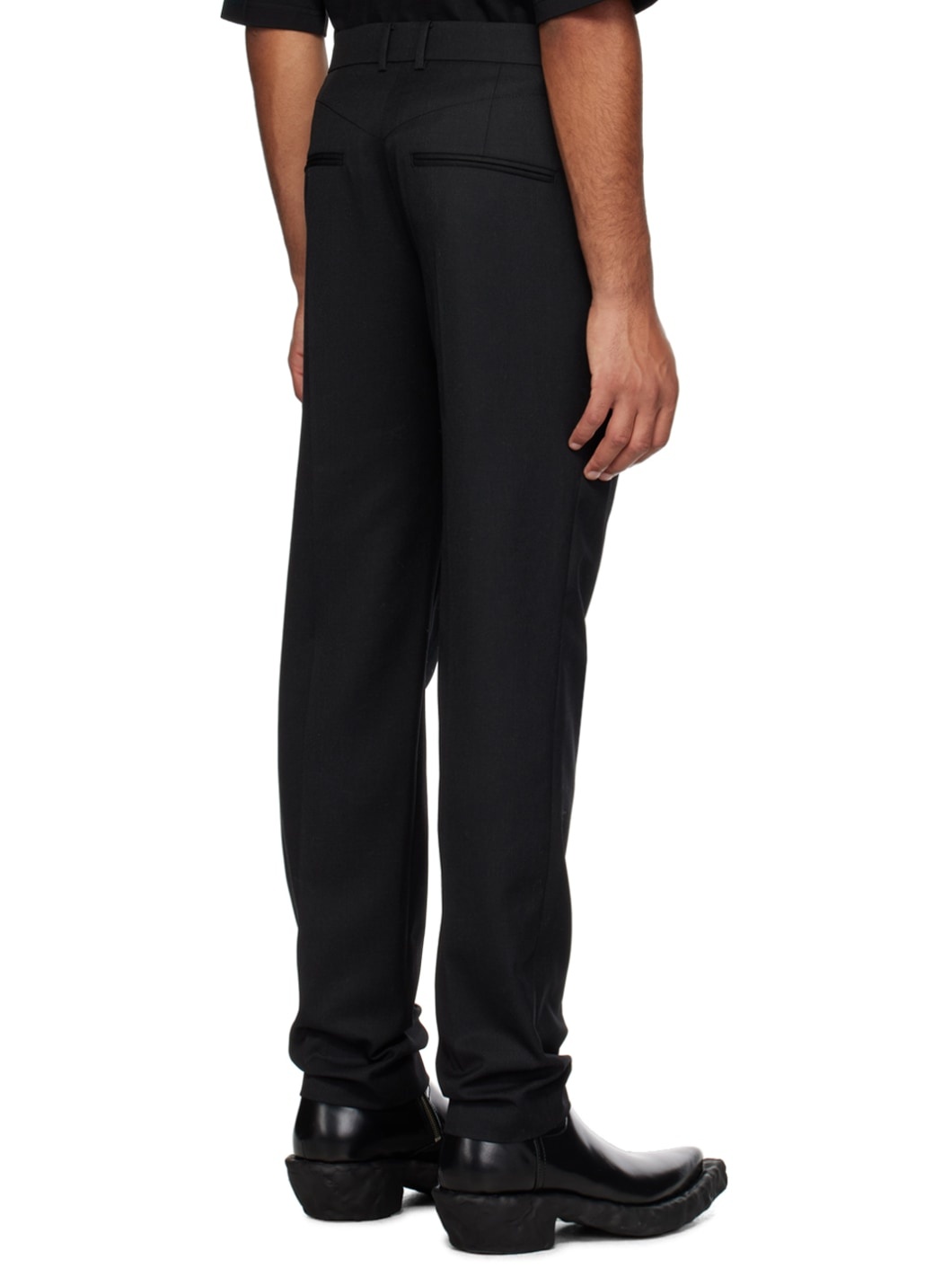 Black Zip Trousers - 3