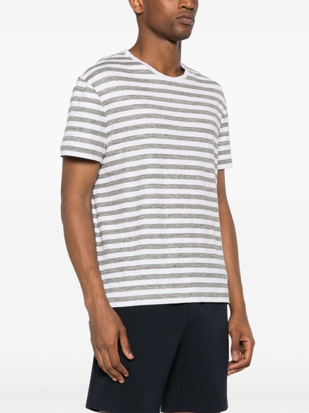 striped linen T-shirt - 3