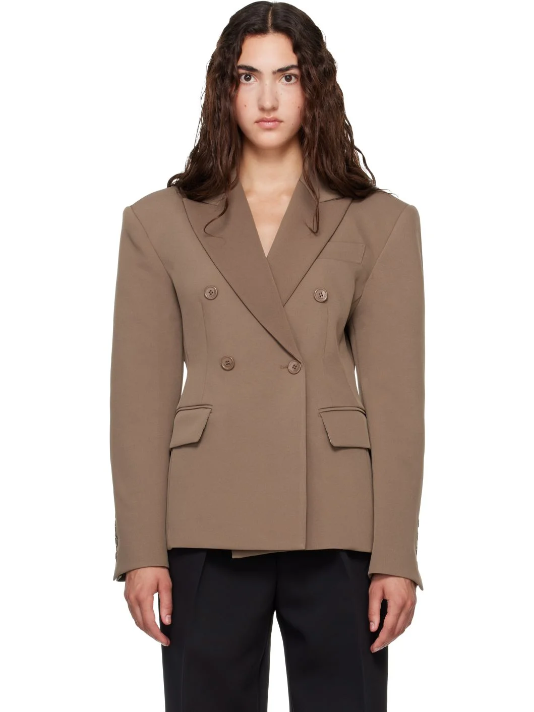 Taupe Doyer Cinched Blazer - 1