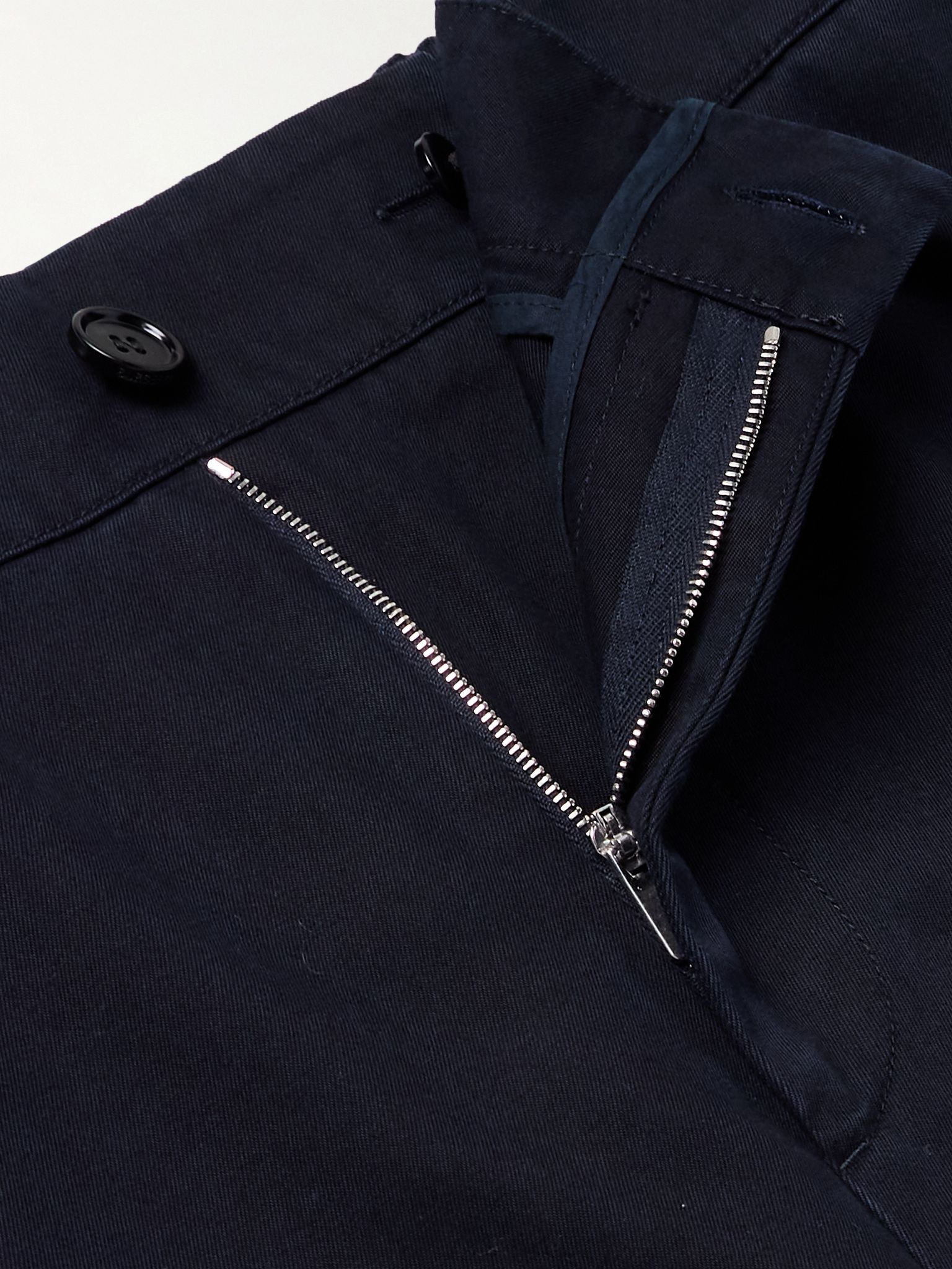 Straight-Leg Cotton-Twill Trousers Navy - 6