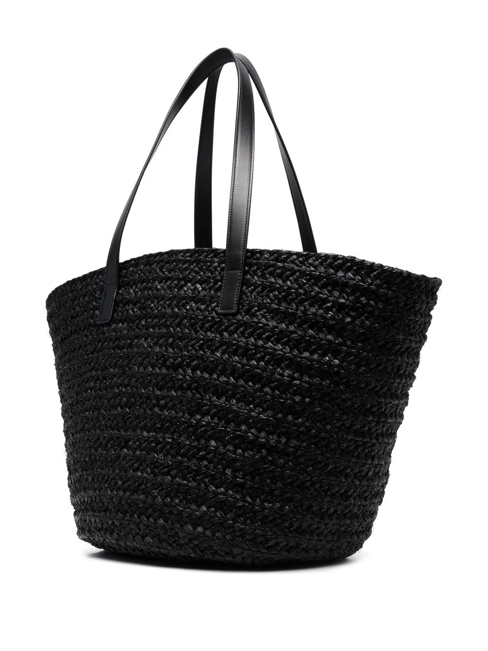 interwoven straw tote bag - 4