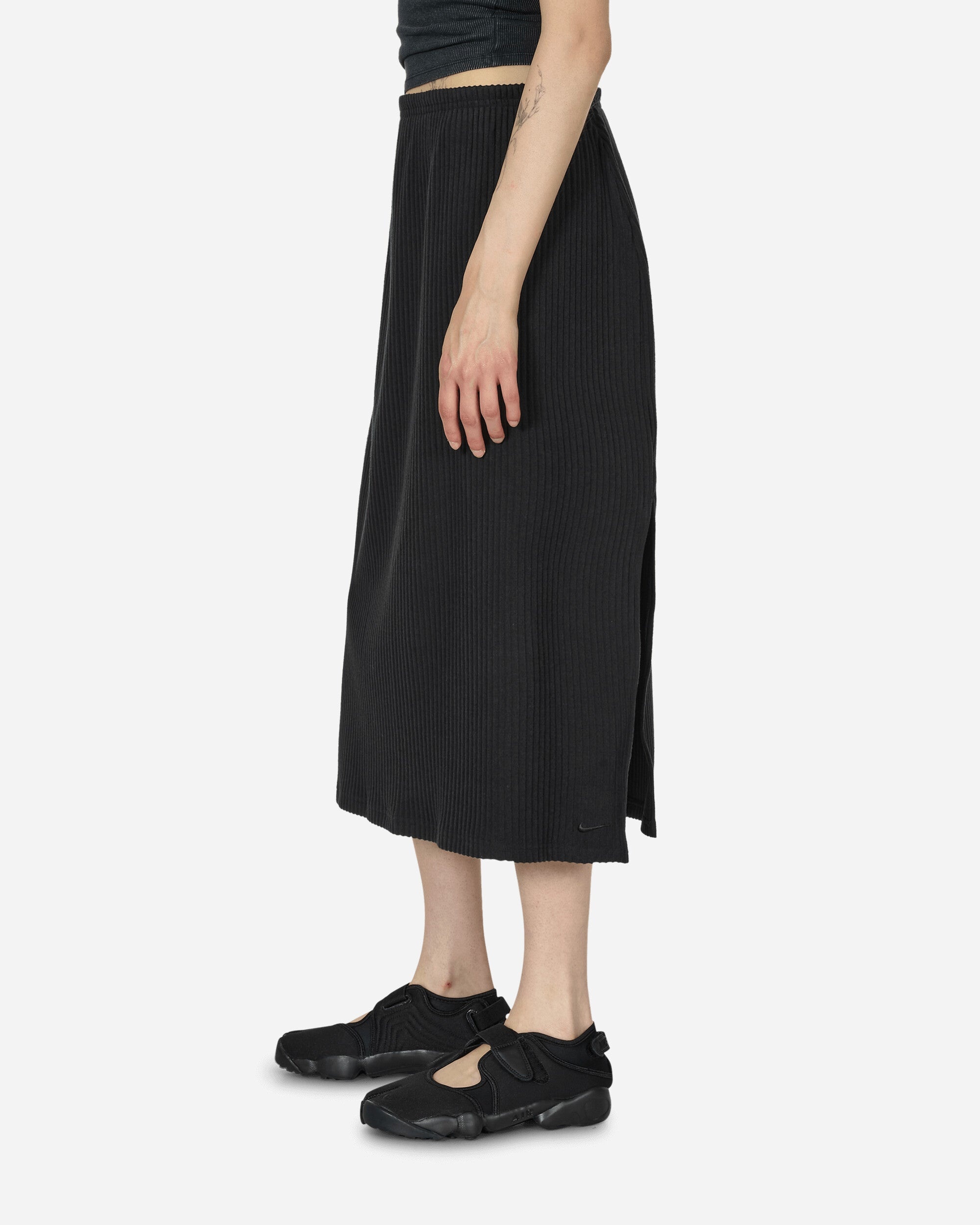 Chill Knit Ribbed Midi Skirt Black - 2