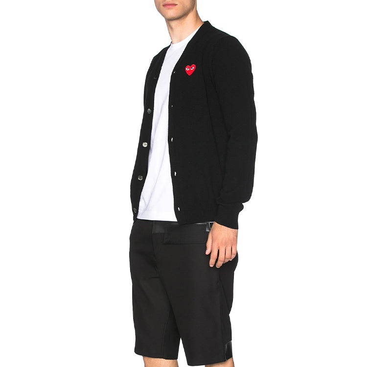 COMME des GARCONS PLAY Cardigan Red Emblem 'Black' AZ-N008-051-1 - 6