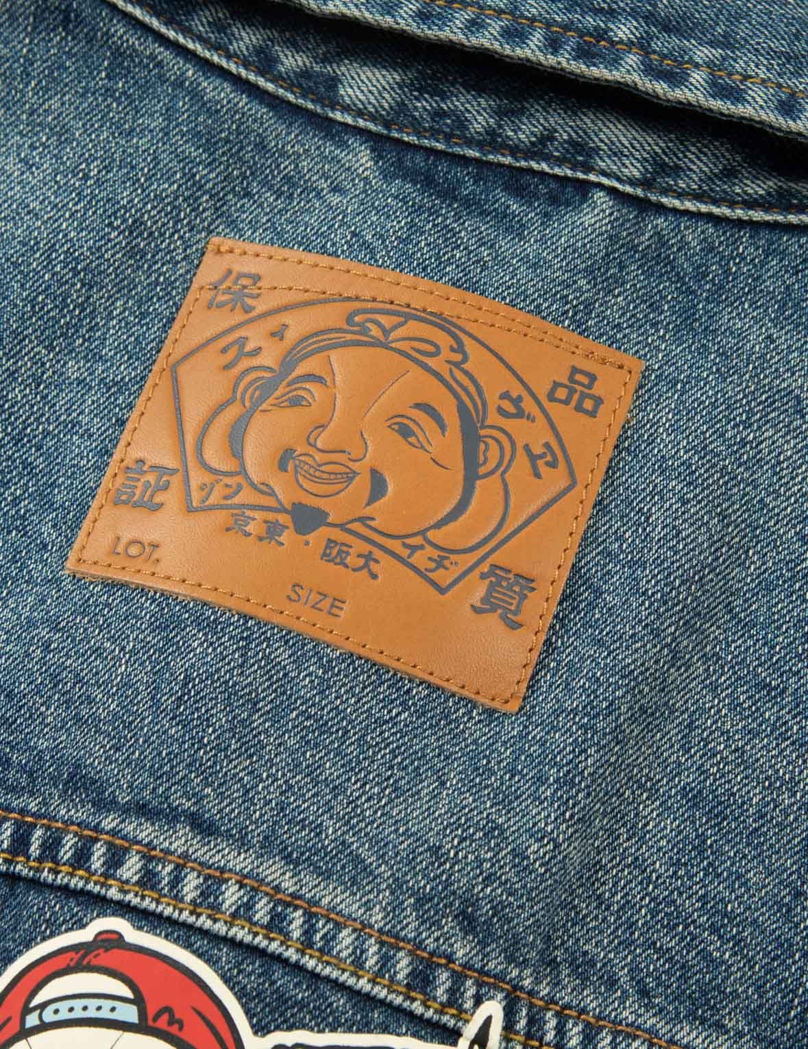 SEAGULL EMBROIDERY 
GODHEAD PRINT RELAX FIT DENIM JACKET - 9