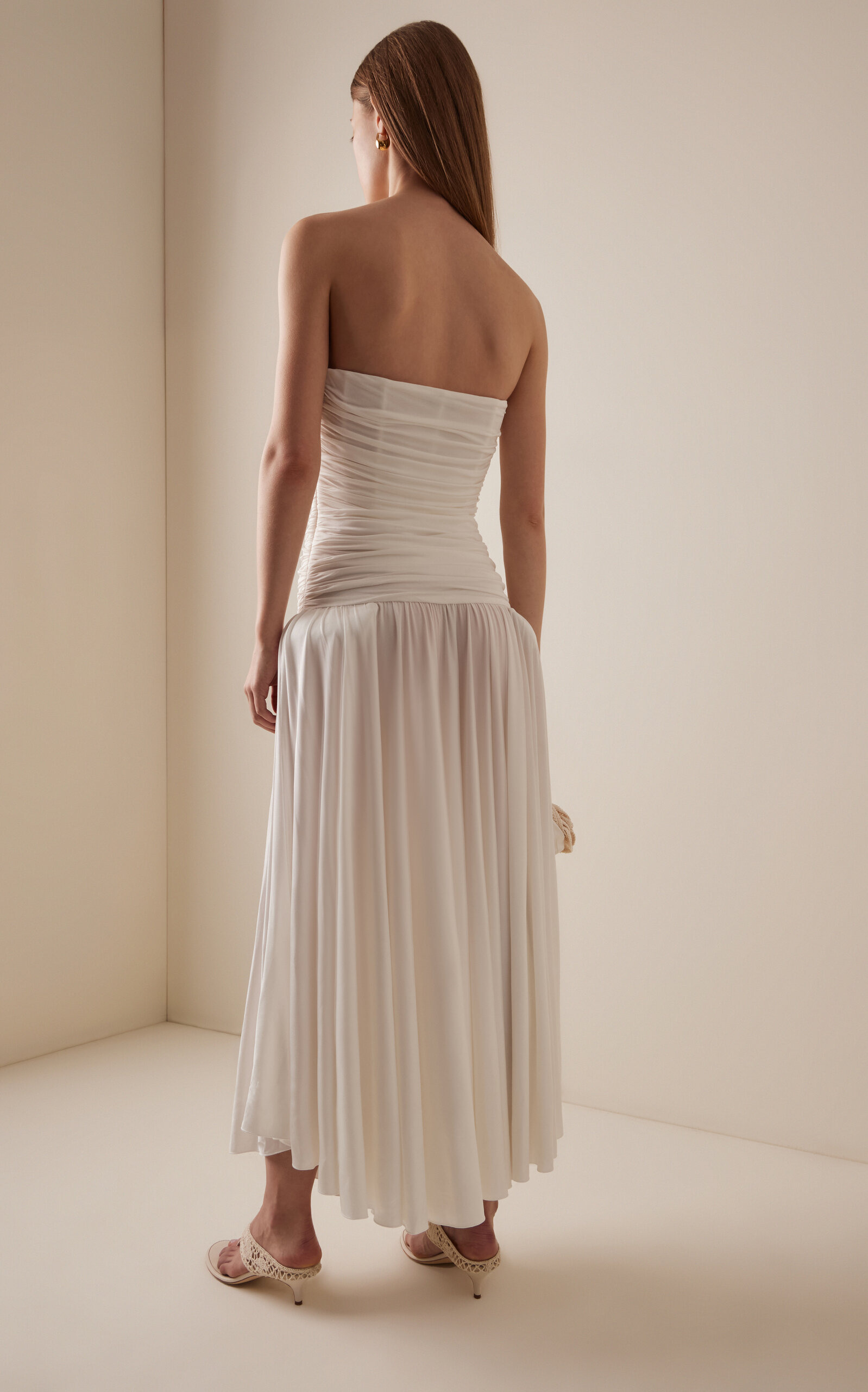 Exclusive Riviera Crochet-Trim Jersey Maxi Dress white - 5