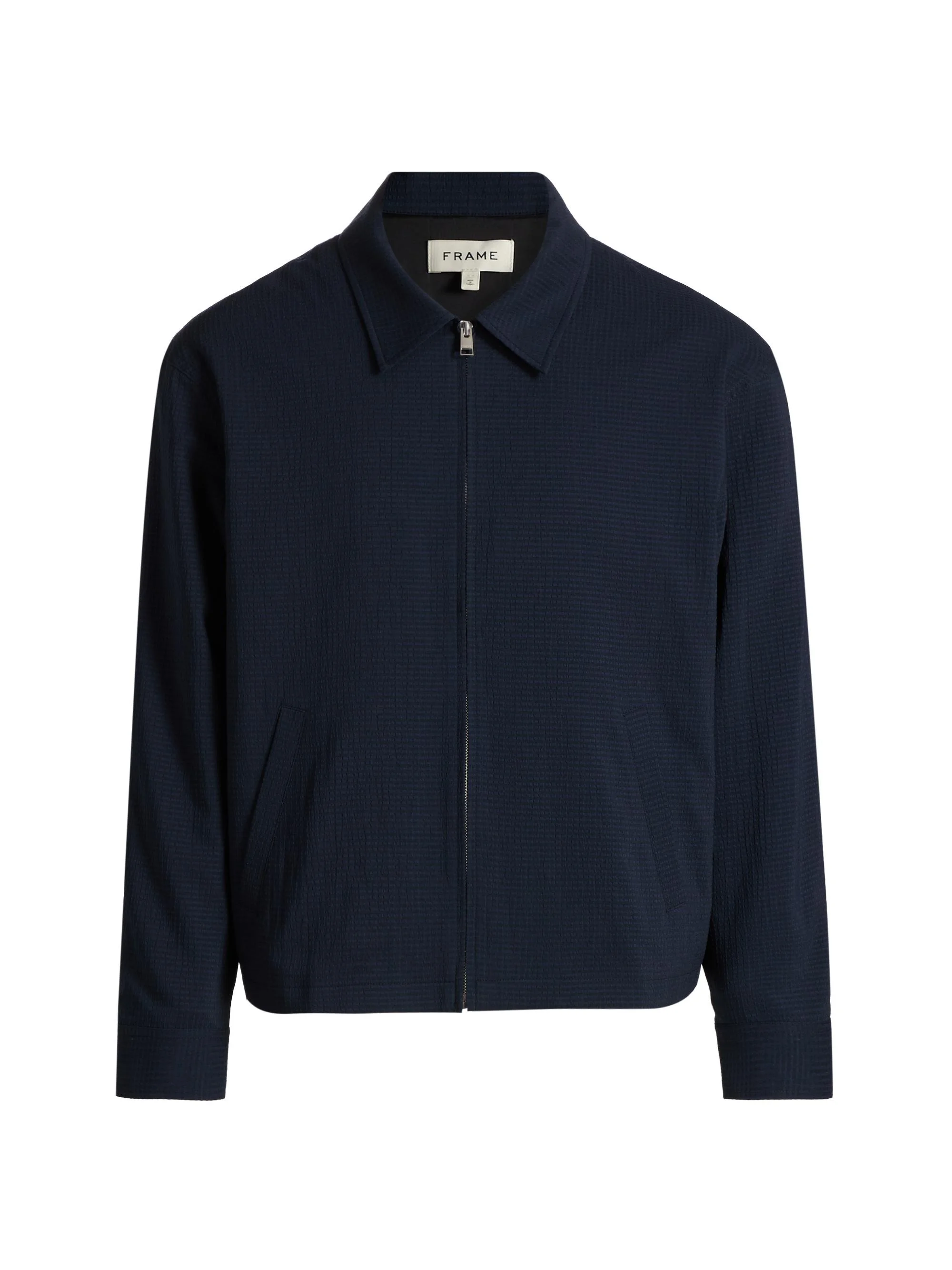 Men's Seersucker Blouson Jacket - Navy - 1