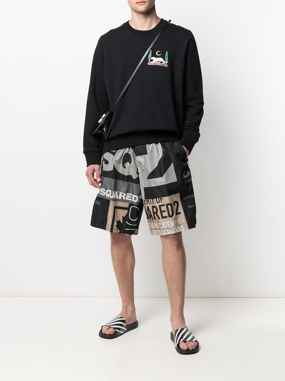 logo-print track shorts - 2