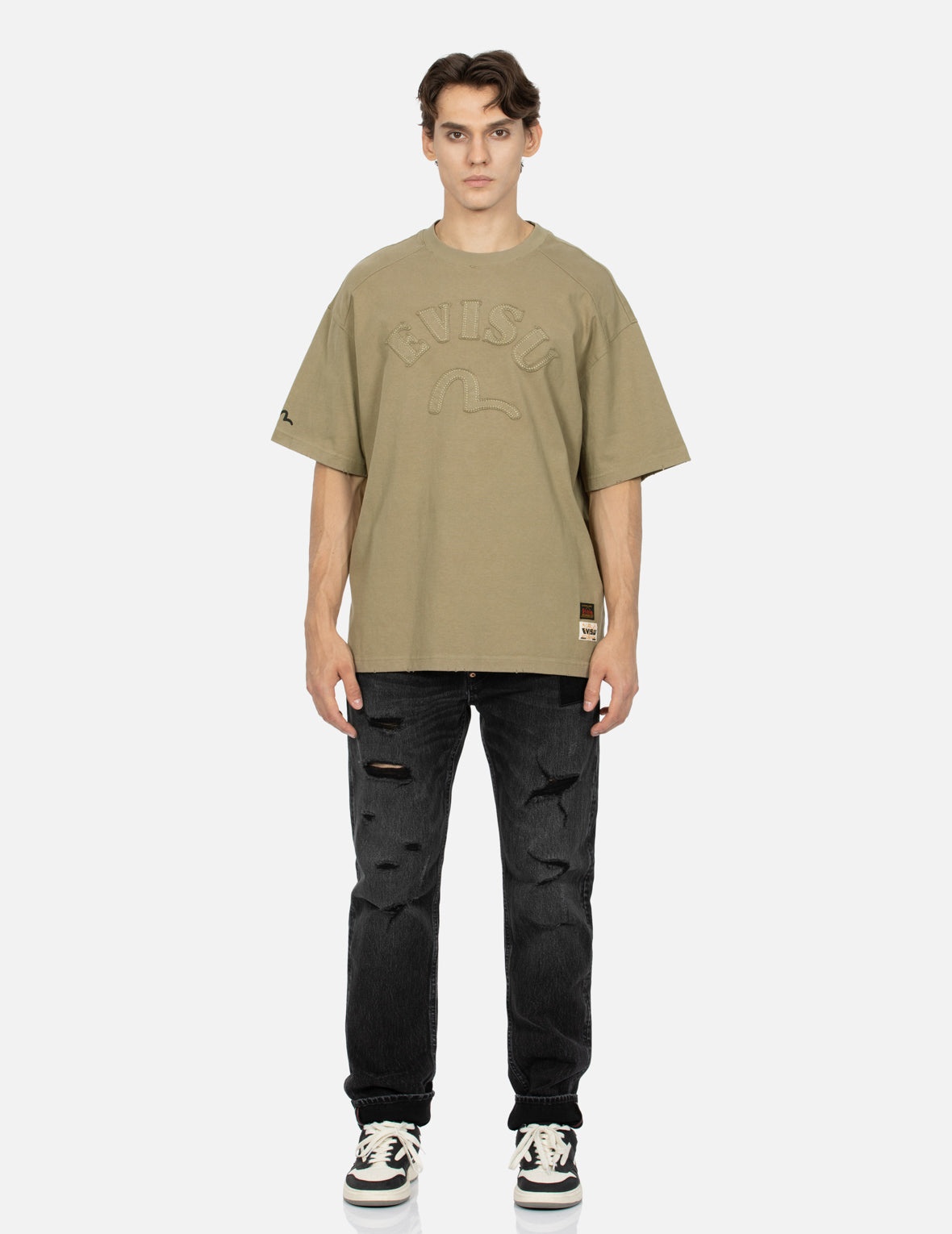 Camouflage Brushstroke Daicock Print Distressed Carrot Fit Jeans #2017 - 6